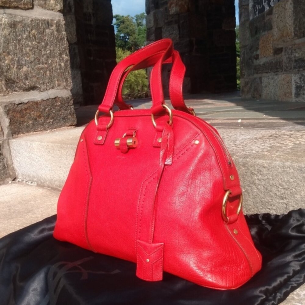 Yves Saint Laurent Large Red Muse Bag - Picture 7 of 16